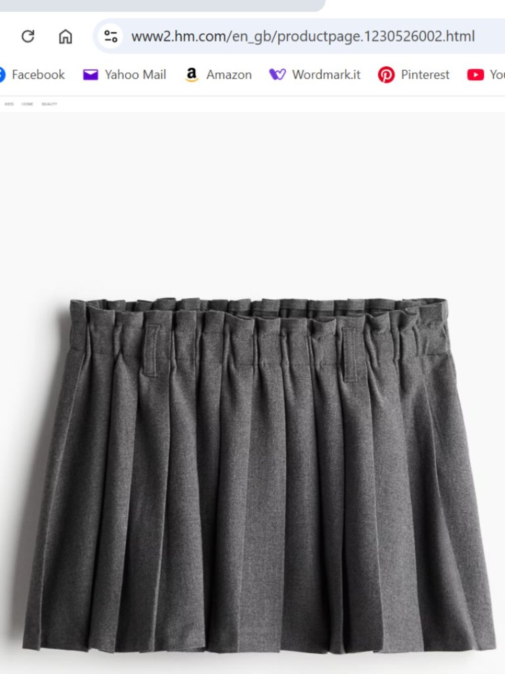 H&M Divided Pleated mini skirt - Grey marl
